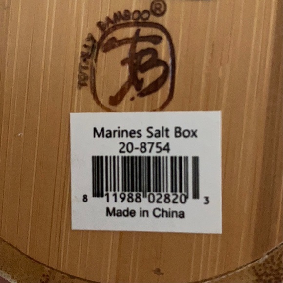 Totally Bamboo Salt Box U.S. Marines Bamboo Box - Picture 4 of 5